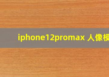 iphone12promax 人像模式